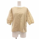 【中古】B&Y ユナイテッドアローズ BEAUTY&YOUTH ビューティー&ユース 22SS Tシャツ カットソー 半袖 レース 花がら刺繍 ベージュ /JS ■BY14 レディース 【ベクトル 古着】 250210(4)