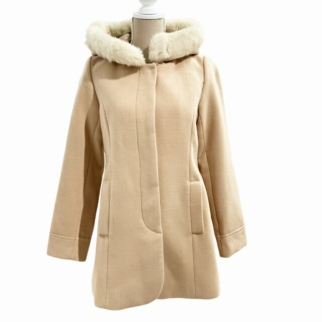 【中古】byebyeバイバイ 美品 コート ジャケット ファー ベージュM レディース 【ベクトル 古着】 250313