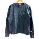 【中古】チャンピオン CHAMPION トレーナー スウェット ロゴ刺繍 C3-C019 紺 ネイビー L レディース 【ベクトル 古着】 250504