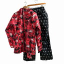 【中古】リアリズム le-Rhythm 美品 セットアップ 上下セット スノーウエア スノーボード スキー スカル柄 ドクロ 赤 レッド 黒 ブラック S メン...
