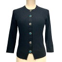 【中古】トラッゾドンナ Torrazzo Donna 美品 カーディガン ニット セーター ビジューボタン 黒 ブラック F 約S レディース 【ベクトル 古着】 250510