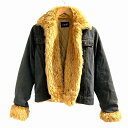 【中古】キャロル CAROLL デニムジャケット Gジャン ブルゾン ファー グレー F 約M レディース 【ベクトル 古着】 250512