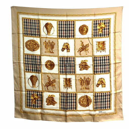 【中古】ダックス DAKS 美品 大判スカーフ ストール ショール シルク100% チェック ベージュ ゴールドカラー レディース 【ベクトル 古着】 250530 【中古】ダックス DAKS 美品 大判スカーフ ストール ショール シルク100% チェック ベージュ ゴールドカラー レディース 【ベクトル 古着】 250530