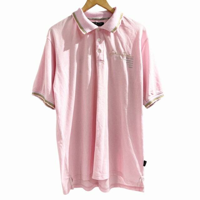 【中古】ショーンジョン Sean John ポロシャツ ロゴ刺? 半袖 ピンク XL 大きいサイズ メンズ 【ベクトル 古着】 250604