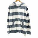 【中古】未使用品 ジェラートピケ gelato pique タグ付き パジャマ ナイトウェア ルームウェア ボーダー 白 ホワイト グレー L ■GY09 メン...