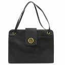 【中古】ハナエモリ HANAE MORI ハンドバッグ ビジネス 肩掛け ロゴ レザー 黒 ブラック /GV レディース 【ベクトル 古着】 250201
