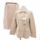 【中古】未使用品 シーピーエーシンプルナチュラル C.P.A SIMPLE NATURAL セットアップ 上下 ジャケット フレアスカート シングル ひざ丈 千...