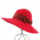 【中古】ハットアンドドリームス HATS&DREAM フェルトハット つば広帽子 リボン ウール 赤 レッド /GV ■GY18 レディース 【ベクトル 古着】...