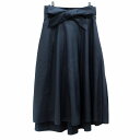 【中古】グリーンレーベルリラクシング ユナイテッドアローズ green label relaxing 美品 CS P/ツイル イレヘムフレアスカート ロング リボン ベルト付 38 約M 紺 ネイビー ■MET1 0718 レディース 【ベクトル 古着】 250718(4)