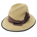 【中古】カシラ CA4LA 美品 ペーパーハット 中折れ帽子 編み込み リボン ベージュ ブラウン 系 0727 レディース 【ベクトル 古着】 250727