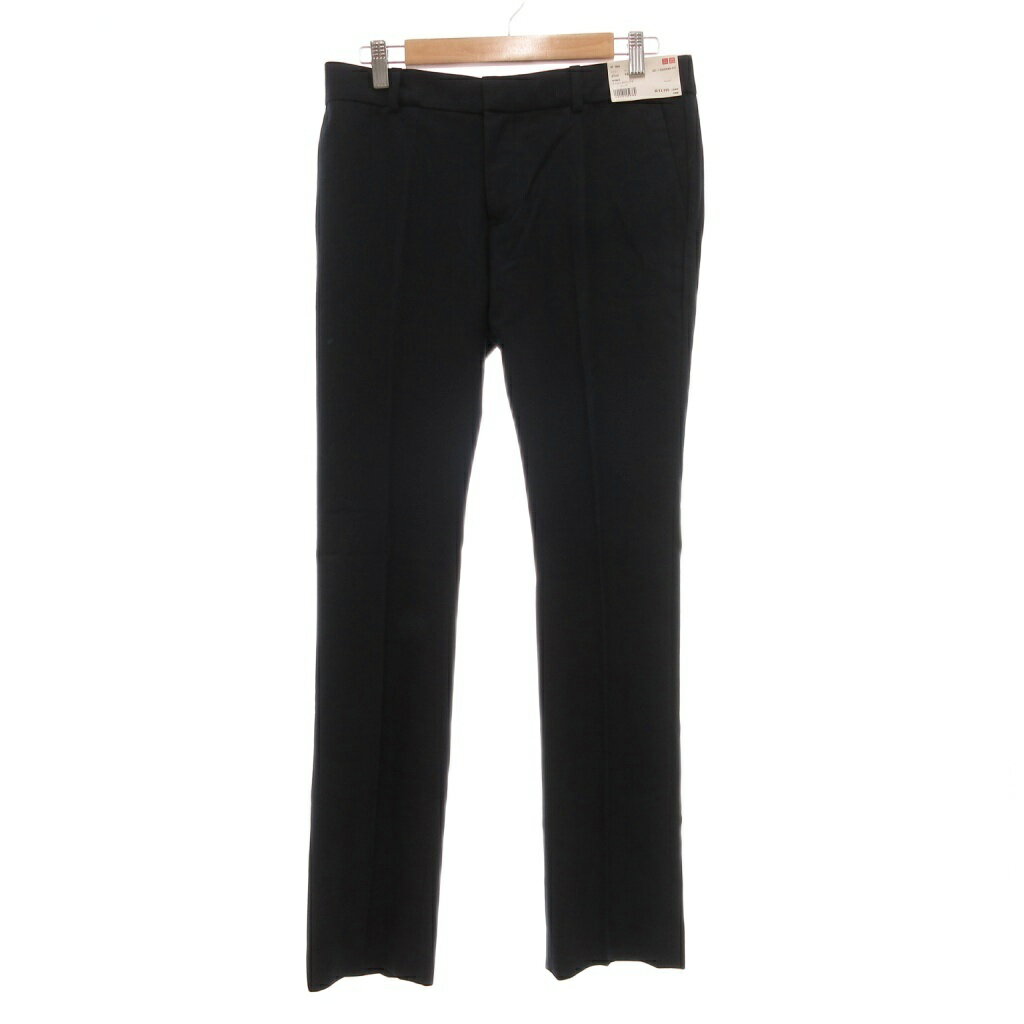 未使用品 ユニクロ UNIQLO イネス ド ラ フレサンジュ INES DE LA FRESSANGE タグ付き パンツ スラックス ウール 67 黒 ブラック センタープレス /NU レディース  260411