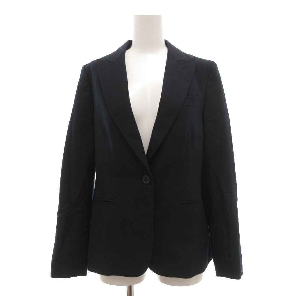 ユニクロ UNIQLO イネスドラフレサンジュ INES DE LA FRESSANGE テーラードジャケット M 紺 ネイビー 長袖 ノッチドラペル シングルブレスト /NU レディース  260411