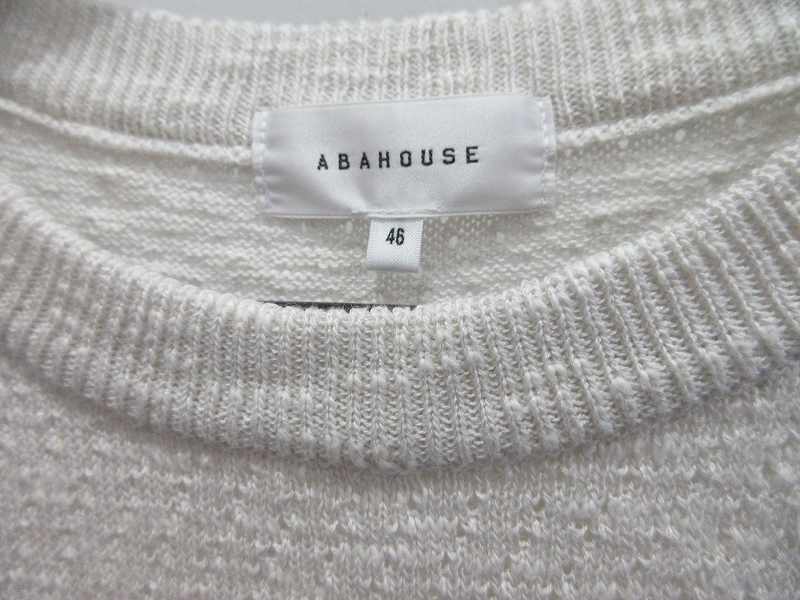 【中古】アバハウス ABAHOUSE セーター ニット ホワイト 半袖 46 M メンズ 【ベクトル 古着】 260129