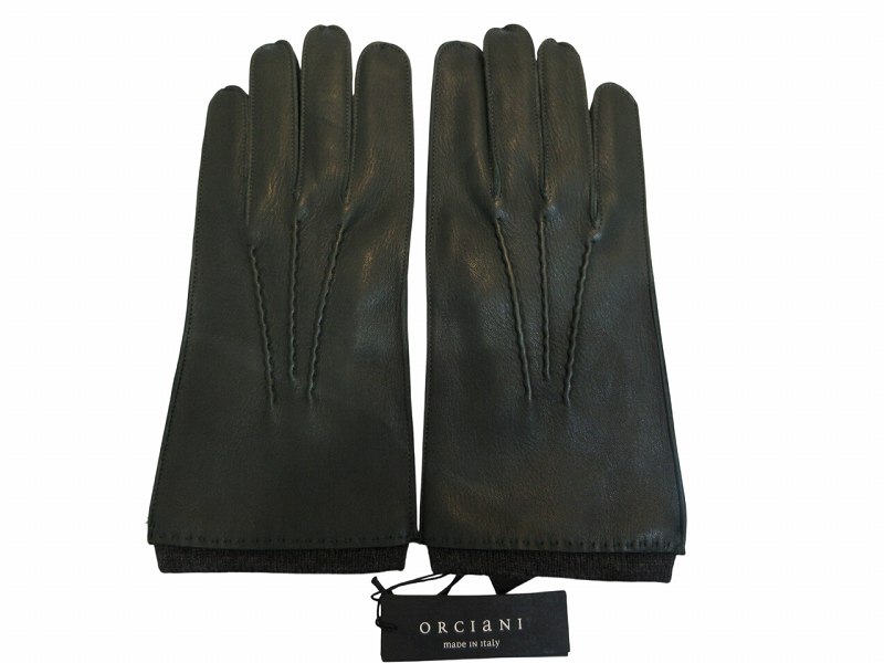 【中古】未使用品 オルチアーニ ORCIANI 手袋 メンズ レザー グリーン 9サイズ メンズ 【ベクトル 古着】 260331