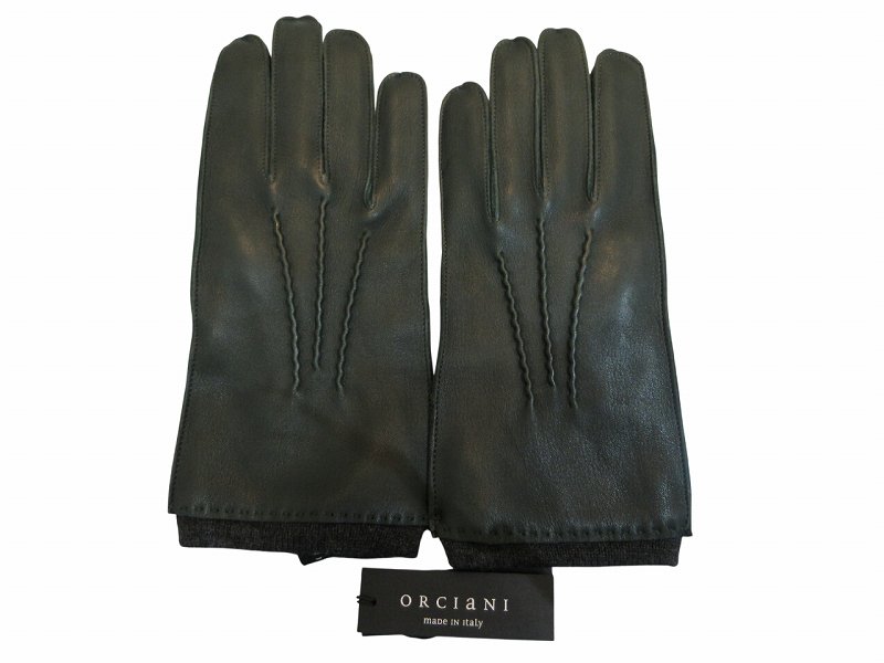 【中古】未使用品 オルチアーニ ORCIANI 手袋 メンズ レザー グリーン 8サイズ メンズ 【ベクトル 古着】 260331