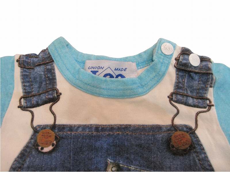 【中古】リー LEE キッズ ロンパース デニムプリント 綿 70サイズ ベビー キッズ ...