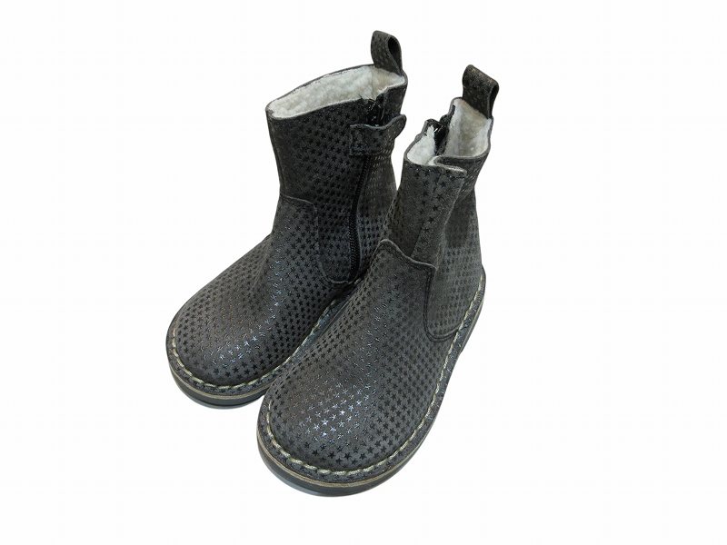 【中古】ベビーシューズ ブーツ Papouelli ボア グレー EU23 キッズ 【ベクトル 古着】 261010