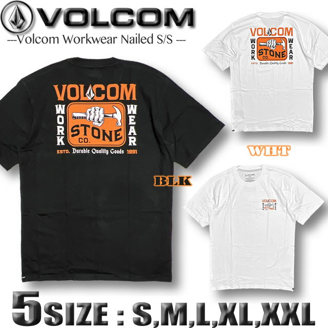 ボルコム Tシャツ メンズ 半袖 VOLCOM ヴォルコム サーフブランド 大きいサイズ WORKWEAR スノボ スケボー A3542308