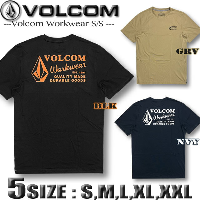 ボルコム Tシャツ メンズ 半袖 VOLCOM ヴォルコム サーフブランド 大きいサイズ WORKWEAR スノボ スケボー【あす楽対応】 A5002097 1