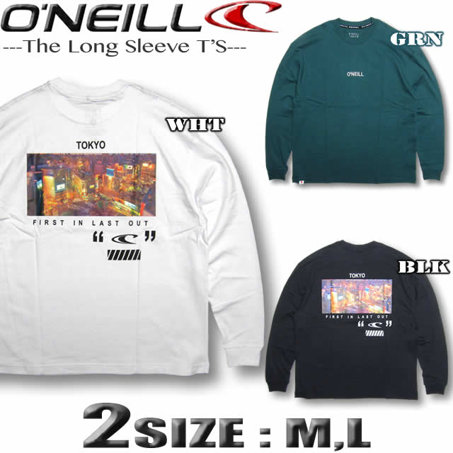 オニール O'NEILL メンズ サーフブランド ロンT 長袖 Tシャツ ビッグシルエット 大きめ ドロップショルダー TOKYO バックプリント630072