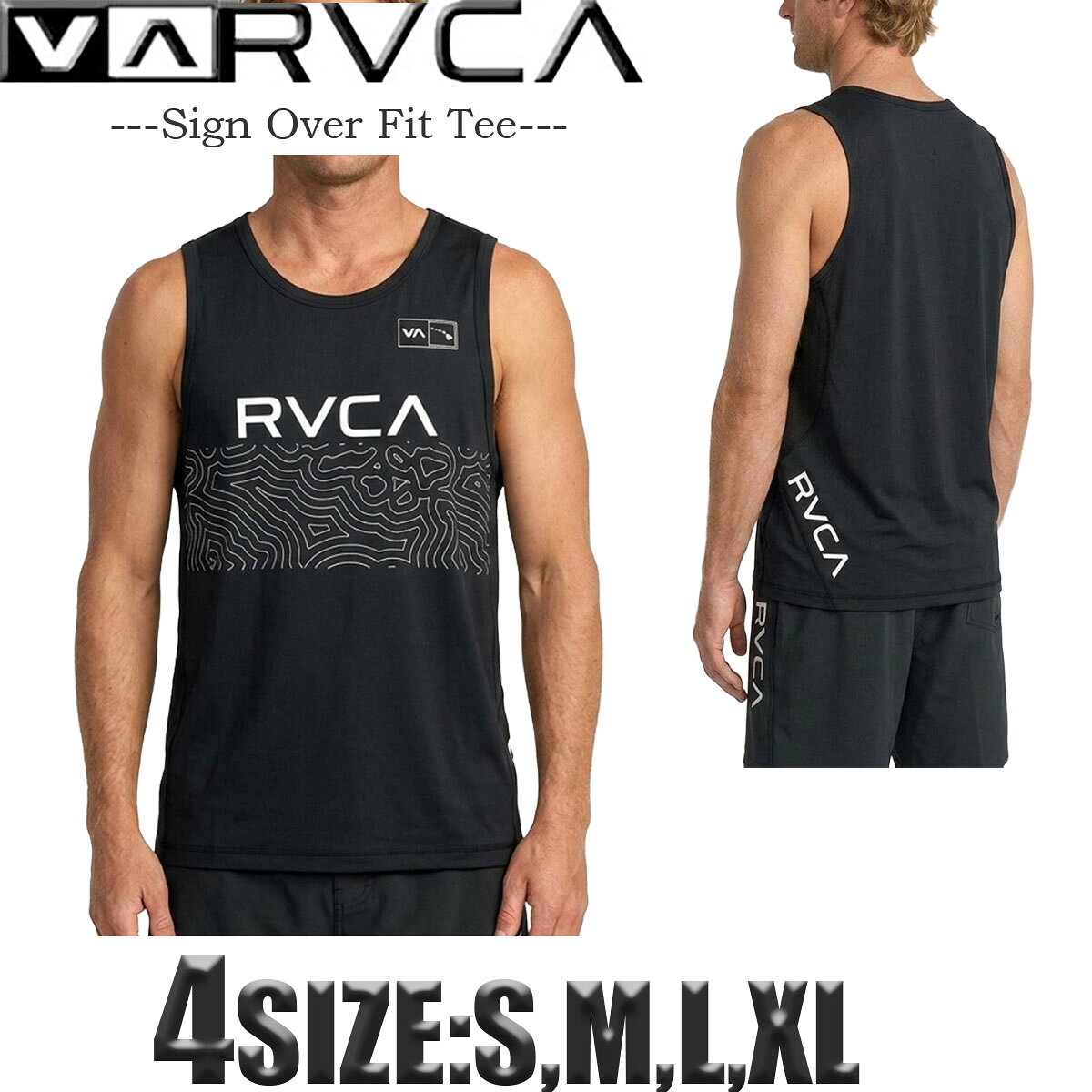 [Next-Day Delivery Available] RVCA Sports Tank Top Style Rash Guard Men's Surf T-Shirt Swimwear Surf Brand Strength Training Fitness Yoga Training [Next-Day Delivery Available] BF04A-884