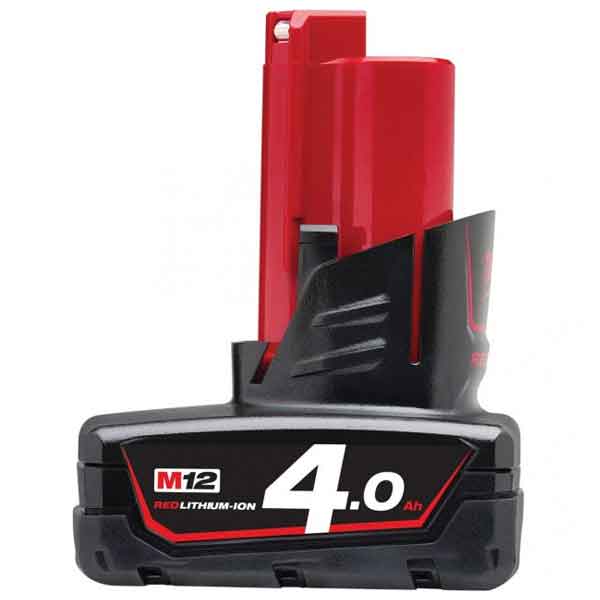 商品名 M12　4.0Ahバッテリー 型番 M12 B4 JP メーカー ミルウォーキー 商品説明 REDLINKPLUSインテリジェンス搭載：モーターとバッテリーの使用状況を常にモニターすることで、工具とバッテリーの長寿命化とハイパフォーマンスの両立を実現 クラス最高峰の設計が長期的な性能と耐久性を実現 過酷な現場環境において高いパワーを維持 すべてのMILWAUKEE? M12?コードレス電動工具に対応 製品仕様 バッテリープラットフォーム ： M12 REDLITHIUM-ION 電圧(V) ： 12 電流(Ah) ： 4 注意事項 商品の仕様・詳細は、メーカーホームページまたはメーカー窓口にてご確認ください。 沖縄・離島また一部地域は別途送料が必要です。 納期は変動する場合がございます。お急ぎの場合は、ご購入前に弊社までご確認ください。余裕をもってご注文いただきますようお願いいたします。 お客様都合による返品・交換・キャンセルは承っておりません。ご注文前に十分ご確認ください。