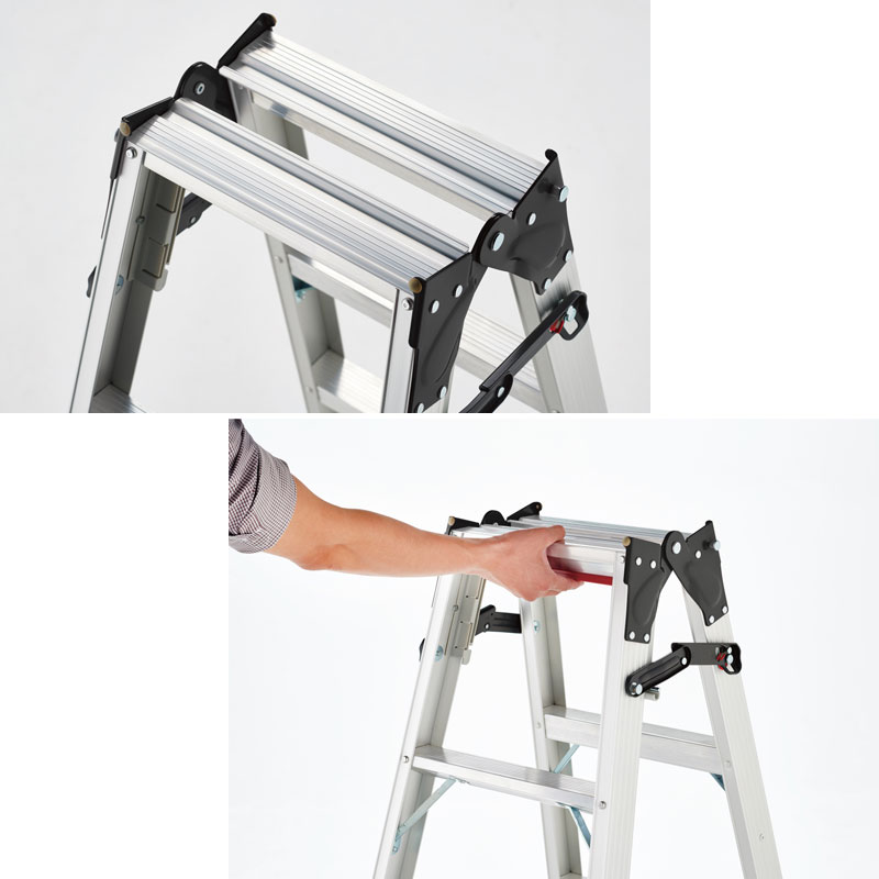Crasealの【法人様限定販売】RAX-c ワンタッチバー付き RAX-21c はしご兼用脚立 耐久性 プロ用 長谷川工業 Hasegawa｜アングル3