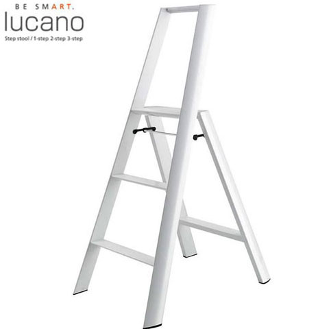 【送料無料】【lucano(ルカーノ)】【脚立】【おしゃれな踏台】　3-step(3段)　ホワイト　ML 2.0-3(WH)　3step