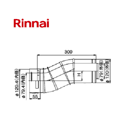 iC ZG{ 120~80 rC FFZL-12-50 H=50mm 23-3336 FFZL1250 233336 Rinnai