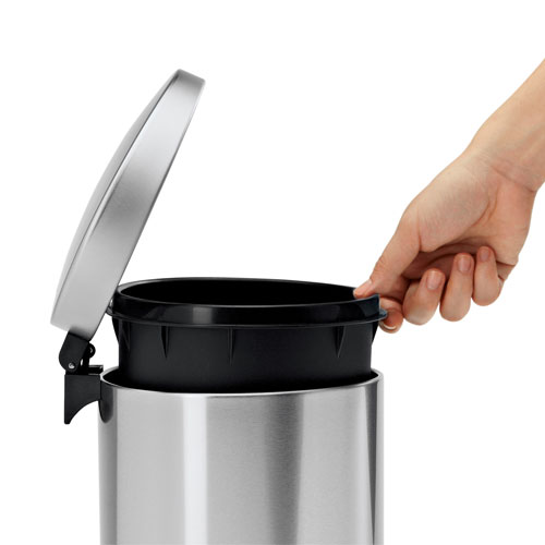 【正規品 1年保証付き】simplehuman/シンプルヒューマン セミラウンドステップダストボックス 6L シルバーステンレス CW1834 ふた付き ゴミ箱 送料無料 [3]