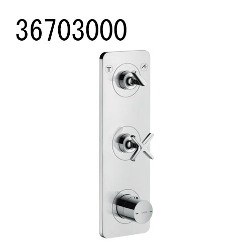 Rakuten - AXOR CITTERIO E Bath Mixer アクサーチッテリオE 埋込式ハイフローサーモスタット混合水栓380/120 2アウトレット(化粧部) 36703000 アクサー ハンスグローエ