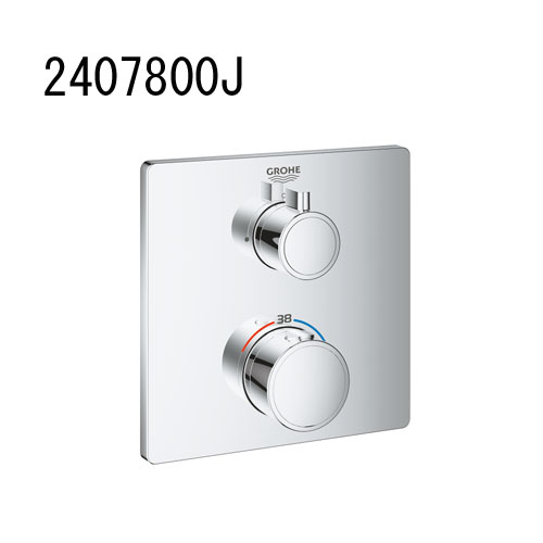 Rakuten - GROHE GROHTHERM グローサーモ サーモスタットシャワー埋込混合栓 スクエアタイプ 2407800J(化粧部) グローエ