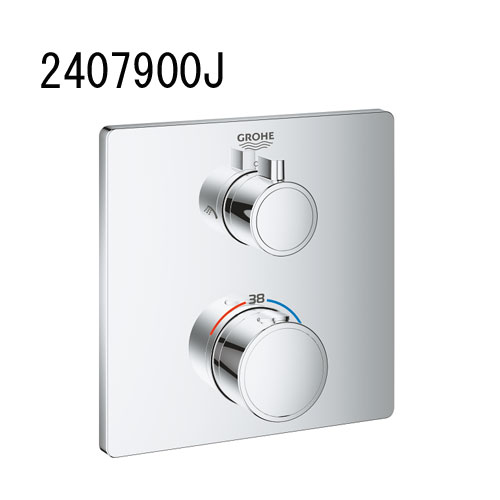 GROHE GROHTHERM グローサーモ サーモスタットシャワー2方切替埋込混合栓 スクエアタイプ 2407900J(化粧部) グローエ