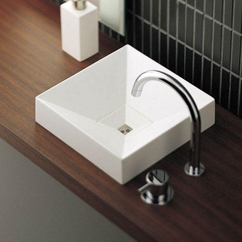 Rakuten - CERA ORIGINAL COLLECTION セラオリジナルコレクション 手洗器 CEL410R マットホワイト 人工大理石製 250×250 重量2.1kg セラ