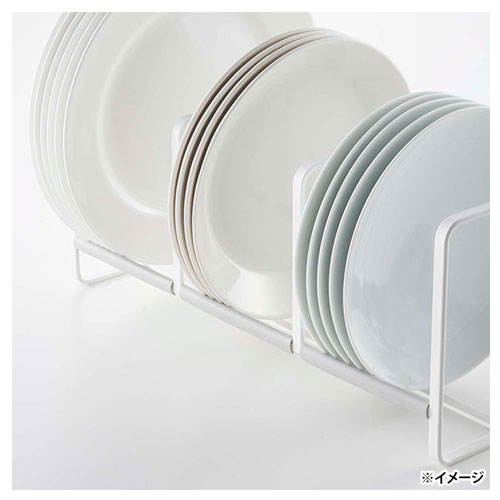 プレート Plate ディッシュラック ワイド S ホワイト 03149 キッチン 皿立て 収納 キッチン雑貨 山崎実業 YAMAZAKI [2]