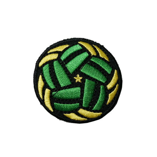 【送料無料】セパタクローボール　ワッペン　黒×緑×黄