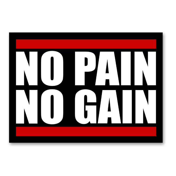 NO PAIN NO GAIN ステッカー 送料無料 シール 筋トレ 防水加工 教訓 日本製 トレーニング 筋肉 かっこいい スポーツ おしゃれ 格闘技 ボディビル