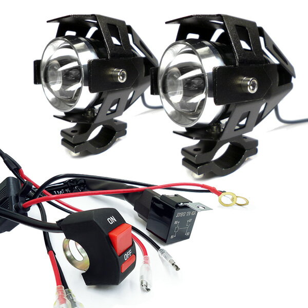 送料無料 LED ヘッドライト (a) 2個セット バイク用 ヘッドランプ ledフォグランプ 10W 3000lm Hi/Lo/ストロボ/3段階切替 スイッチ付 防水ヘッドライトa 2個