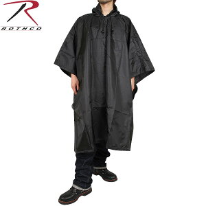 【18%OFFクーポン対象】ROTHCO ロスコ G.I. PLUS RIP-STOP レインポンチョ ブラック 4958 雨の日もお洒落に楽しくすごしていただけます 機能的で使わないときは小さく収納可能 WIP メンズ ミリタリー アウトドア 送料無料 セール バレンタイン