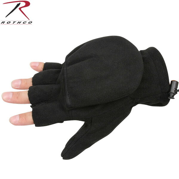 クーポンで最大18%OFF★ROTHCO ロスコ FLEECE SNIPER FINGERLESS グローブ BLACK【4395】ミトンとフィンガレスの2パタ...