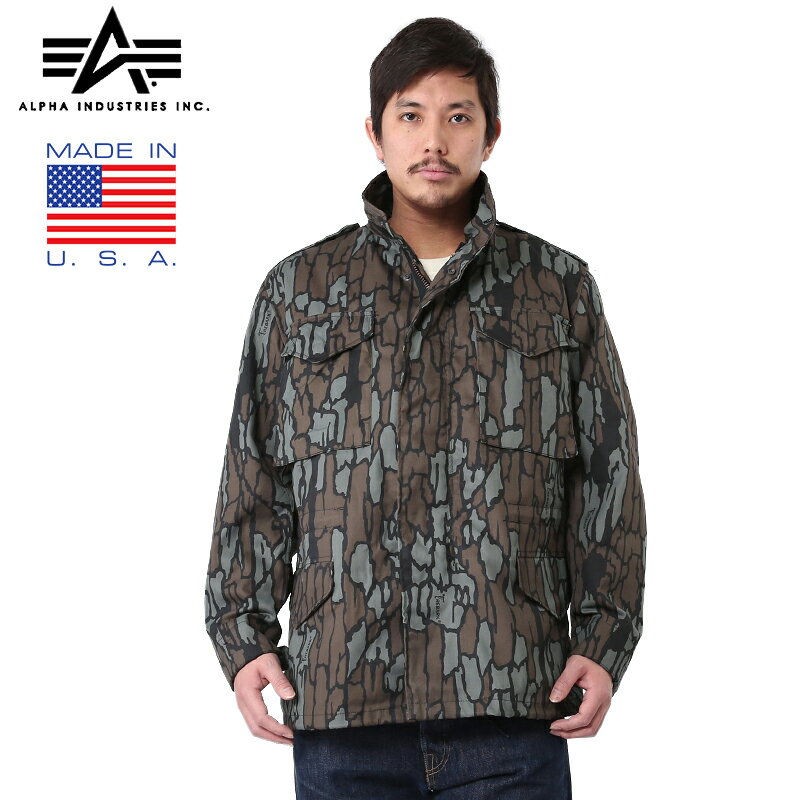 【あす楽】[M-65] ALPHA INDUSTRIES アルファインダストリーズ MADE IN U.S.A 米軍M-65フィールドジャケット TREBARK【クーポン対象外】ジャケット ミリタリージャケット メンズ ミリタリー ア…