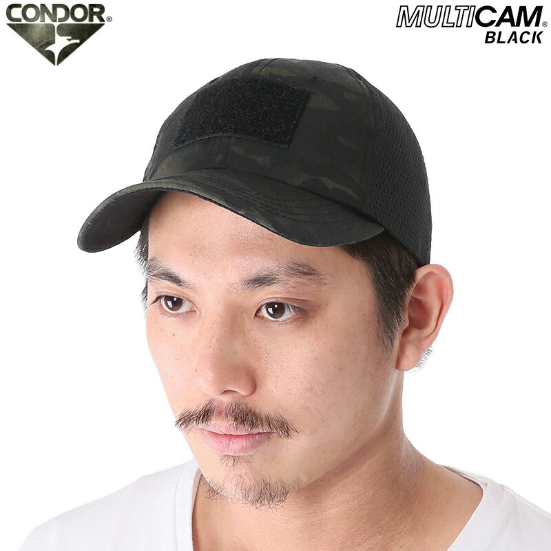 [サバゲー キャップ］ CONDOR コンドル メッシュ タクティカル チームキャップ　MultiCam Black ミリタリー 帽子 CAP メッシュキャップ 迷彩 マルチカム ブラック サバゲー キャップ 【クーポン対象外】 WIP メンズ ミリタリー アウトドア キャッシュレス 5％還元