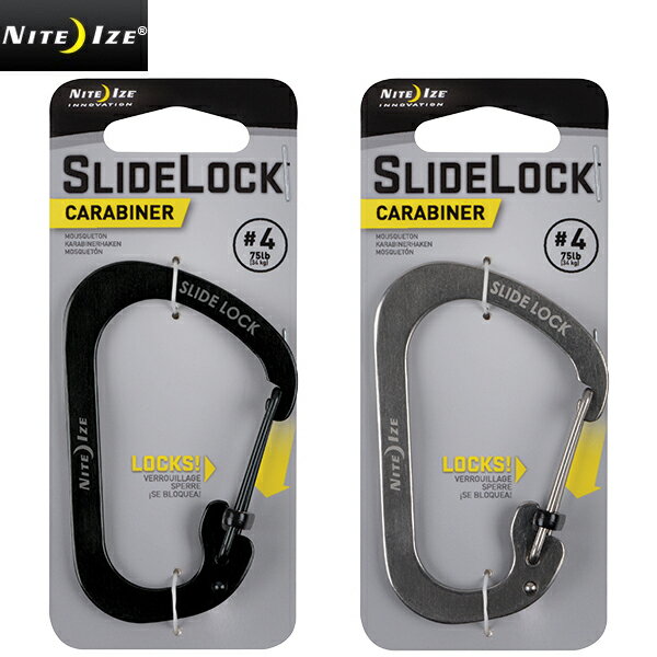 楽天ミリタリーショップWAIPERクーポンで最大18％OFF★【あす楽】NITE IZE ナイトアイズ STAINLESS SLIDELOCK CARABINER #4 メンズ ミリタリー アウトドア スポーツ セール【T】WAIPER sale 送料無料 春 父の日