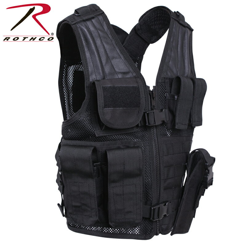 クーポンで最大18%OFF★ROTHCO ロスコ キッズ TACTICAL CROSS DRAW ベスト 5593 BLACK キッズ ジュニア ミリタリー タ...