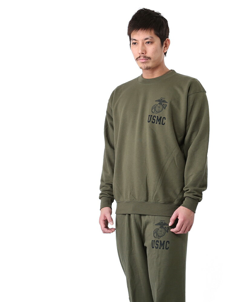 【楽天市場】只今クーポンで10％OFF 実物 新品 米軍 海兵隊 U.S.M.C. スウェットシャツ OLIVE ミリタリー トップス