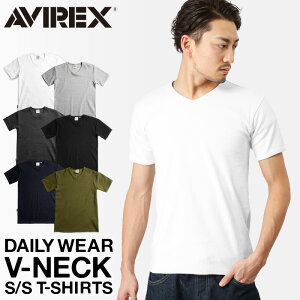 ポイント10倍!AVIREX アビレックス デイリー 半袖 Vネック(6143501) ミリタリーシャツ ミリタリー Tシャツ メンズ インナー トレーニング タイトフィット ジムウェア 袖短め WIP 【クーポン対象外】 アウトドアブランド セール バレンタイン