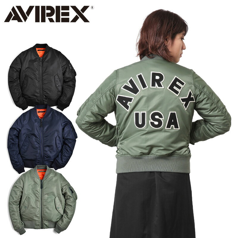 【あす楽】AVIREX アビレックス 6262078 レディース COMMERCIAL LOGO MA-1フライトジャケット【クーポン対象外】【T】 送料無料 プレゼント ギフト 父の日