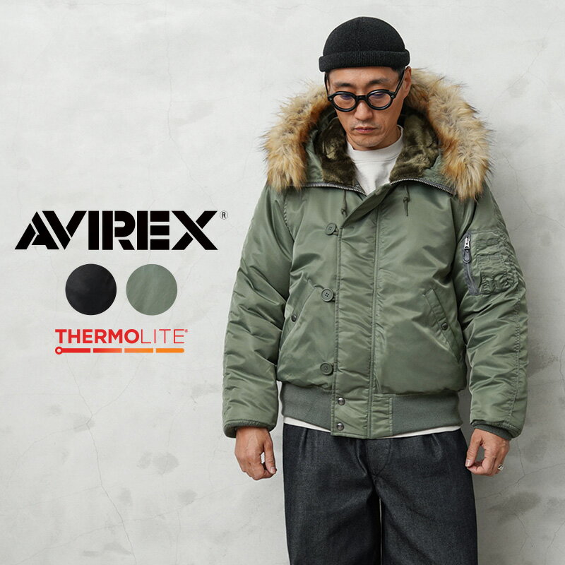 AVIREX アビレックス 7833952018 THERMOLITE N-2B フライトジャケット COMMERCIAL MODEL 【クーポン対象外】【T】｜メンズ アウター ミリタリー 大きサイズ 中綿 着丈短め カジュアル カーキ ナイロン ブランド おしゃれ 秋 冬 父の日