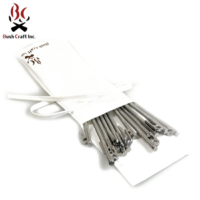 【クーポンで最大18%OFF】Bush Craft Inc. ブッシュクラフト ステンレスペグ 12本セット 【Sx】 / レジャー アウトドア キャンプ ソロキャンプ 登山 テント用ペグ テントペグ 頑丈 鍛造ペグ セット シルバー アウトドアギア 防災グッズ 送料無料 セール【T】
