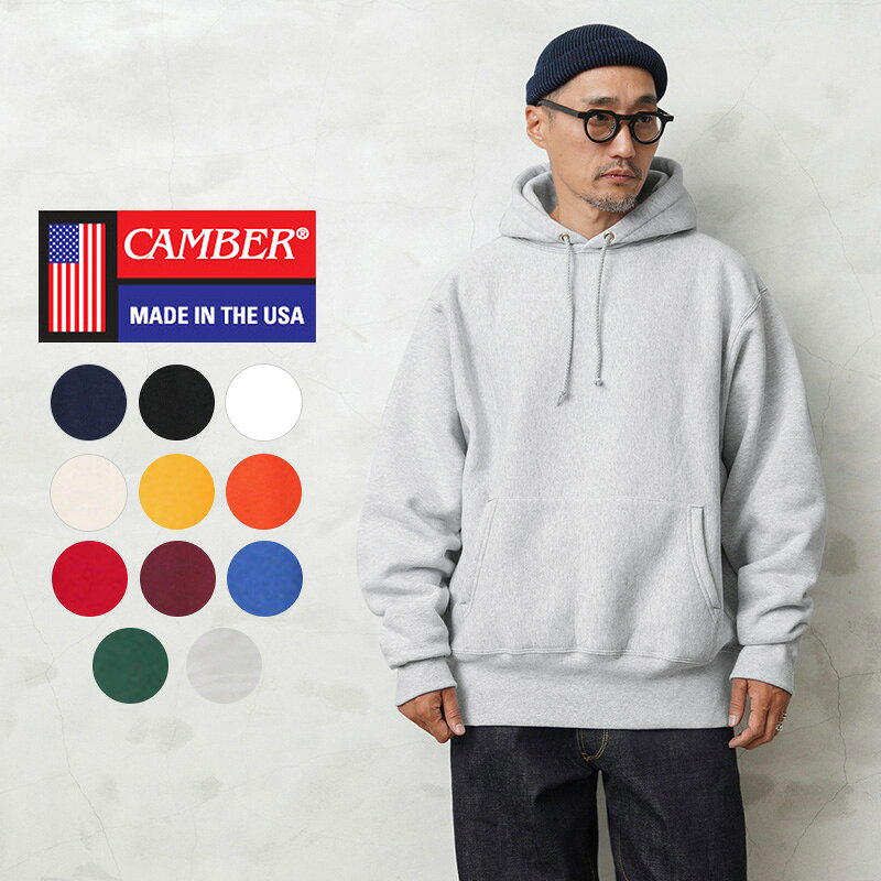 【最短即日発送】クーポンで15%OFF★CAMBER キャンバー CAM232 12oz クロスニット ヘビーウェイト プルオーバー スウェットパーカー MADE IN USA【T】｜トップス インナー フーディー 裏起毛 厚手 メンズ レディース アメカジ アメリカ製 無地 秋冬 部屋着 auc-waiper-10040219 ミリタリーショップWAIPER パッケージ画像